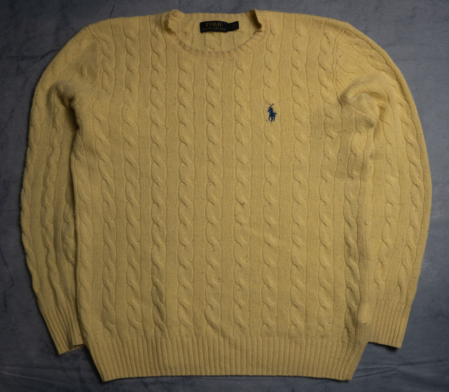 Polo Ralph Lauren Cable Knit Sweater – Pastel Yellow Vibes (L)