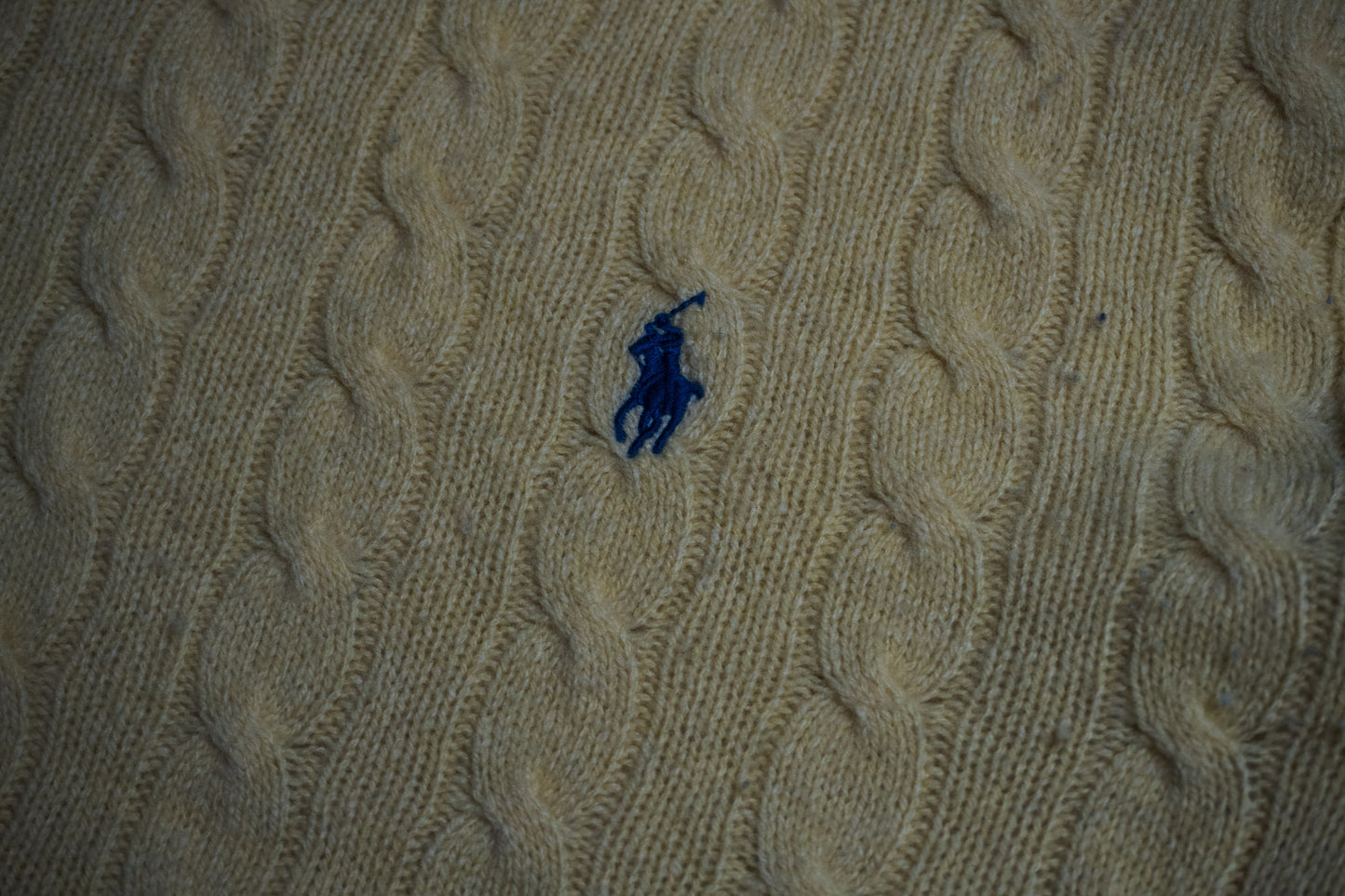 Polo Ralph Lauren Cable Knit Sweater – Pastel Yellow Vibes (L)