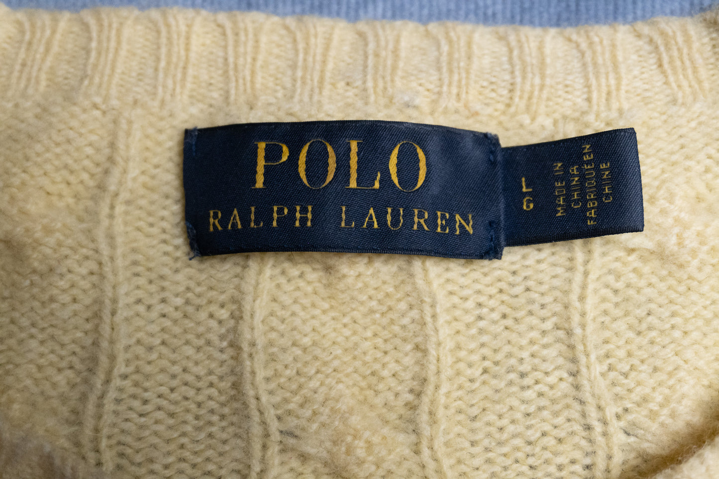Polo Ralph Lauren Cable Knit Sweater – Pastel Yellow Vibes (L)